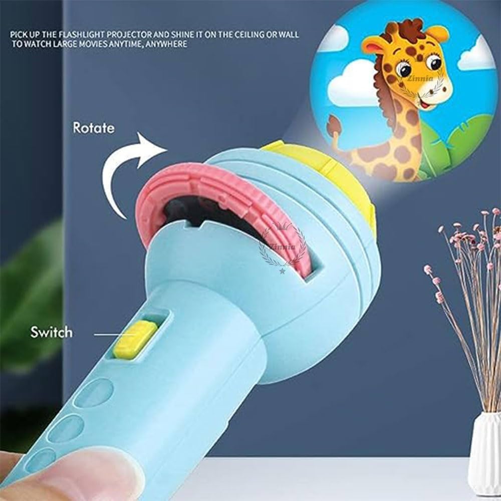 Bedtime Fun Kids Slide Projector Torch – Educational Night Light with 24 Fun Patterns | Easy Slide Projector | Perfect Sleep Companion for Kids
