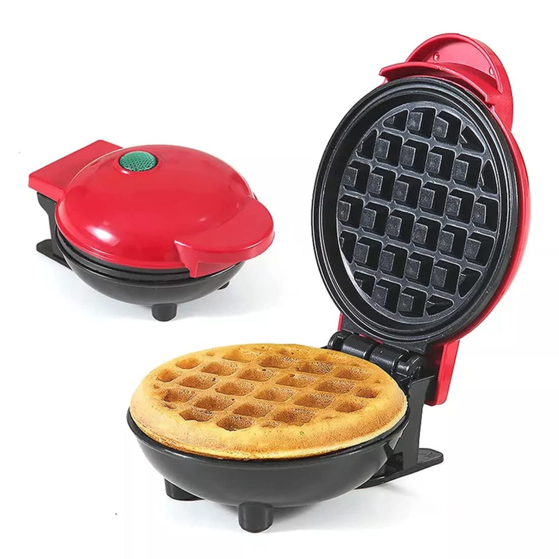 Premium Electric Waffle Maker (Red, 350W) – Mini Non-Stick Waffles Iron Machine for Home | Quick Breakfast, Easy Cleaning, Compact & Powerful Design