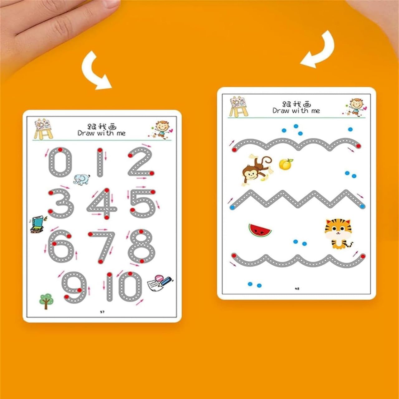 Kids Stroke Line Tracing Book with 4 Pens & Eraser – 48 Pages of Alphabet, Numbers, Mazes & Dot-to-Dot Learning Fun