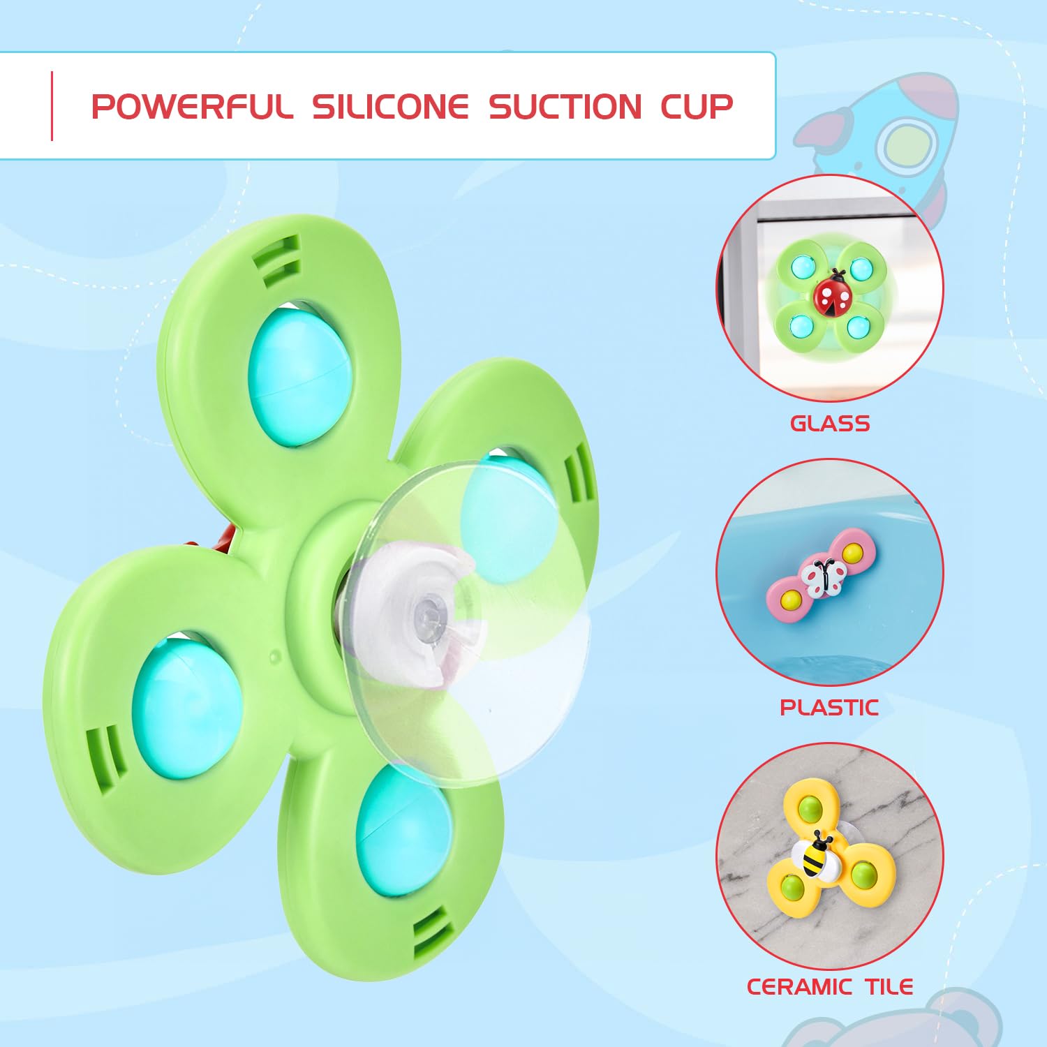 FunPop 4-Petal Sensory Spinner — Bee, Ladybug & Butterfly Pop-Fidget