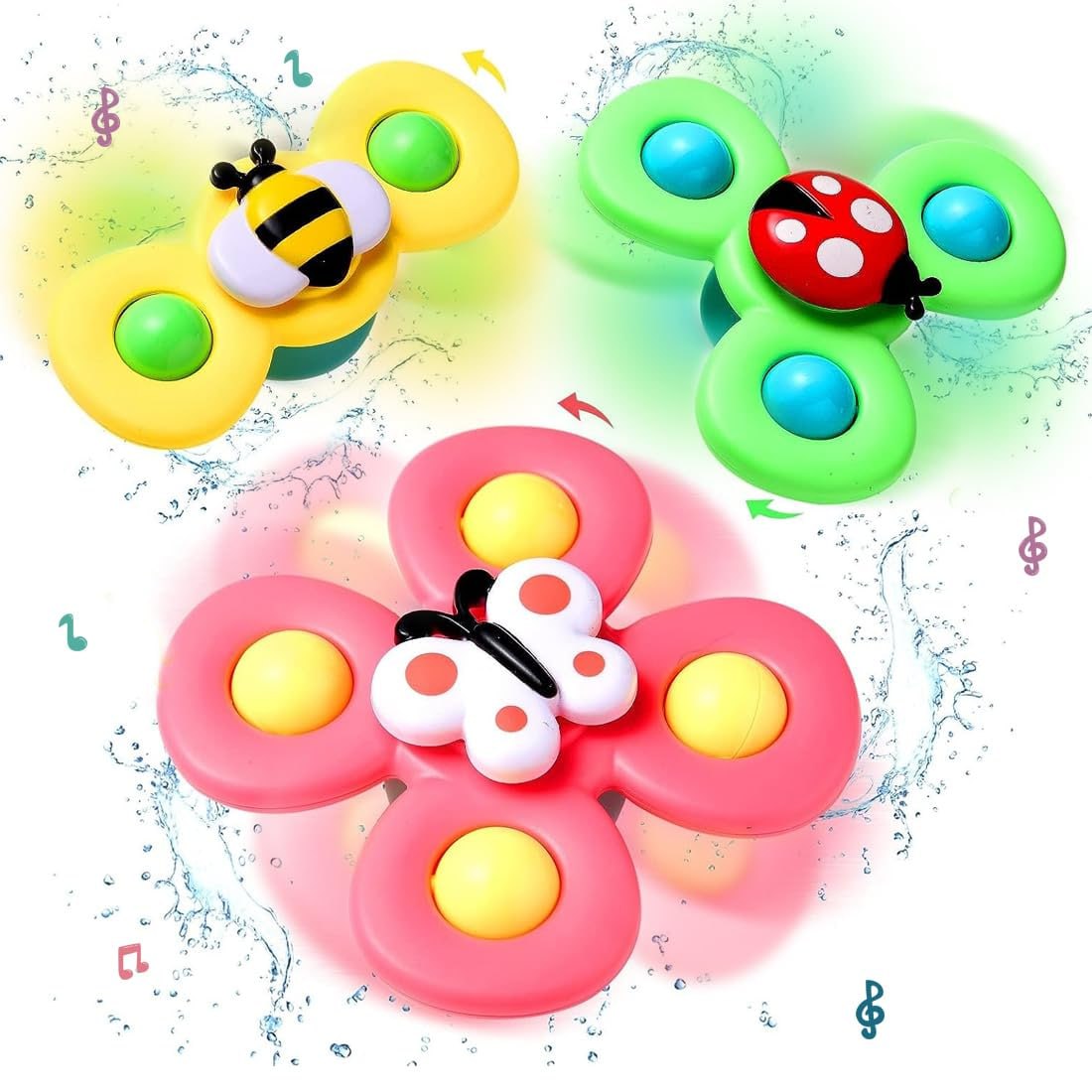 FunPop 4-Petal Sensory Spinner — Bee, Ladybug & Butterfly Pop-Fidget