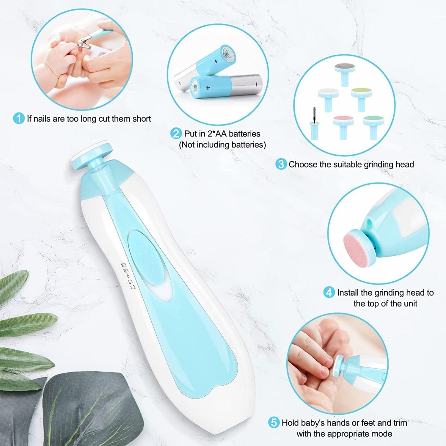 Electric Baby Nail Trimmer Set – Safe Nail File Kit for Newborns, Kids